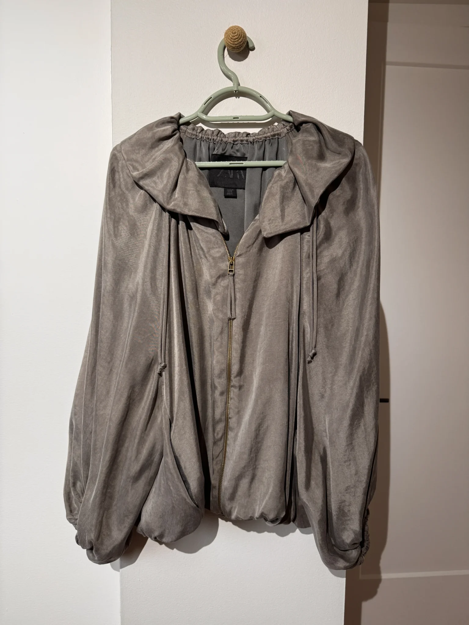 Image for Zara satin-effect bomber jacket