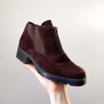 Thumbnail for Bottines vintage Barbo années 90 en suède marron faites au Canada grandeur 7 US