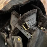 Thumbnail for Chocolate-coloured Reversed Sheepskin Aviator Coat – Size L (Excellent condition)