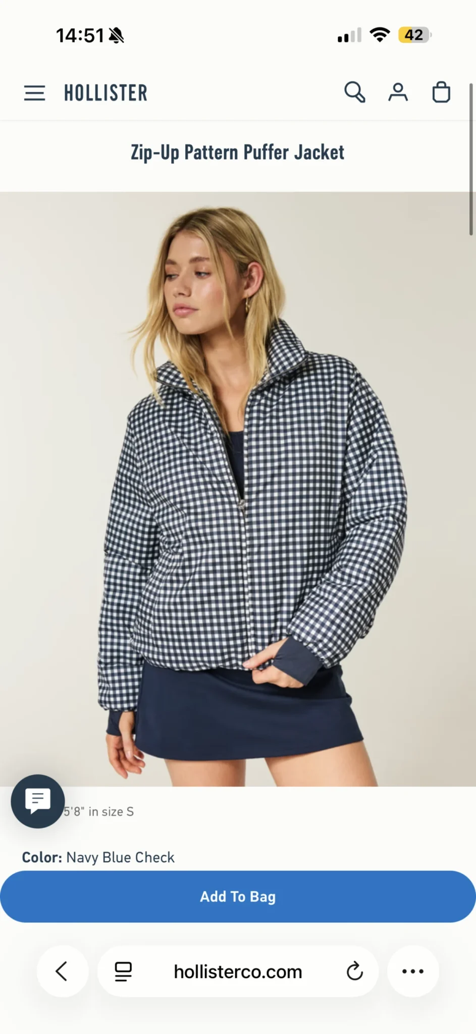 Image for Hollister women’s XXL puffer jacket