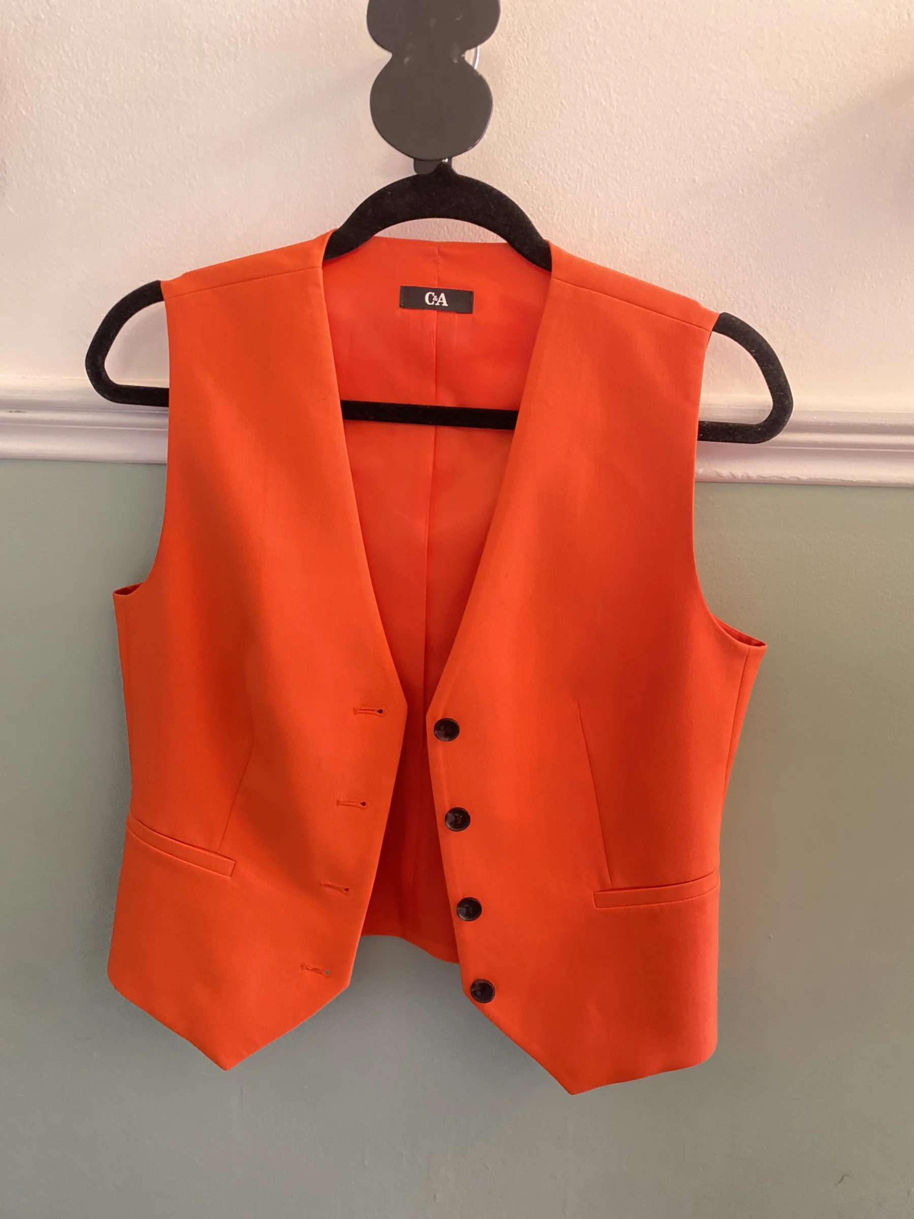 Sleeveless orange blazer *Other seconde main