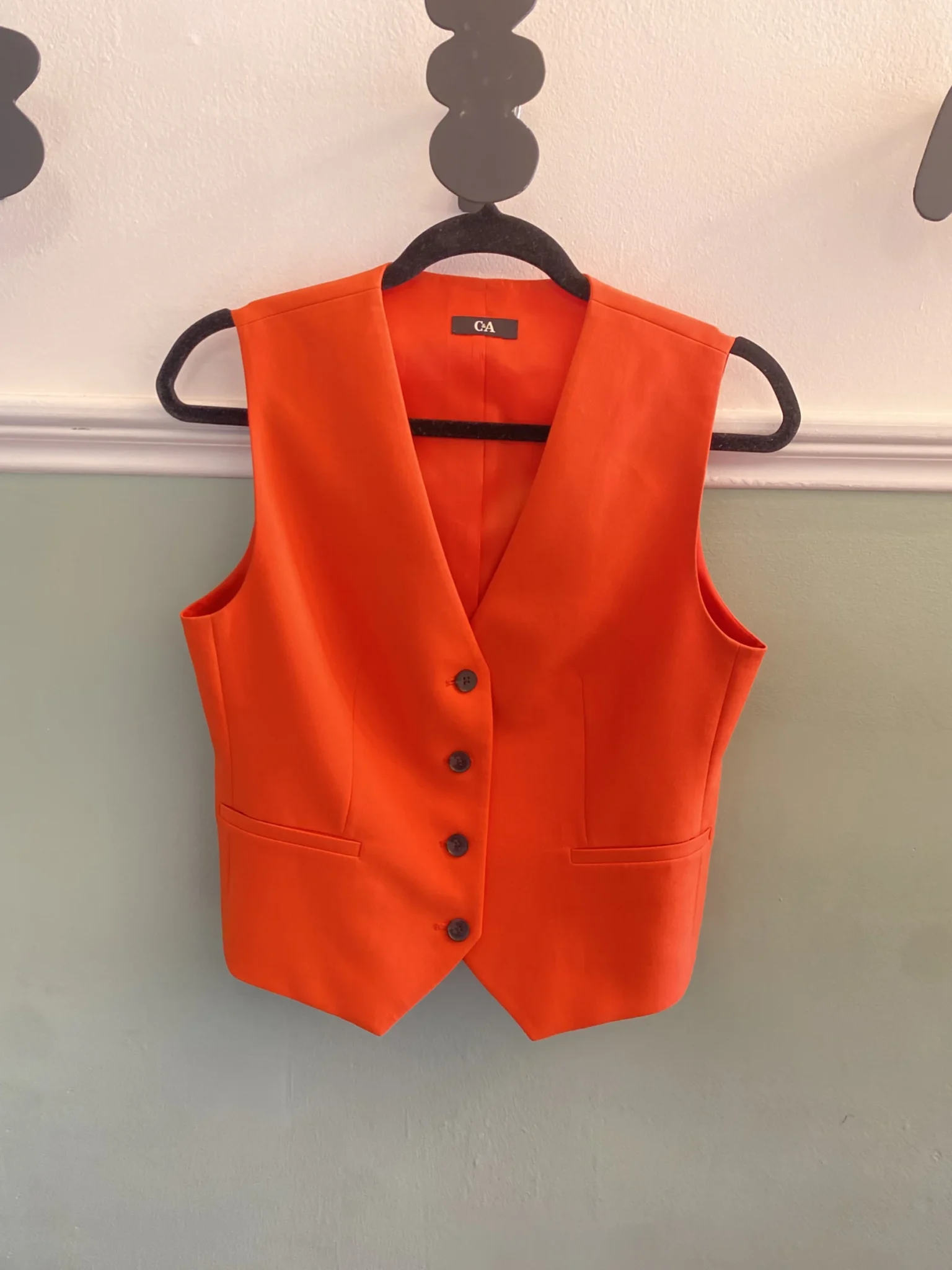 Image for Sleeveless orange blazer