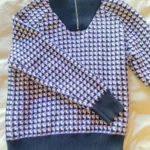 Thumbnail for Mauve, black and white jumper