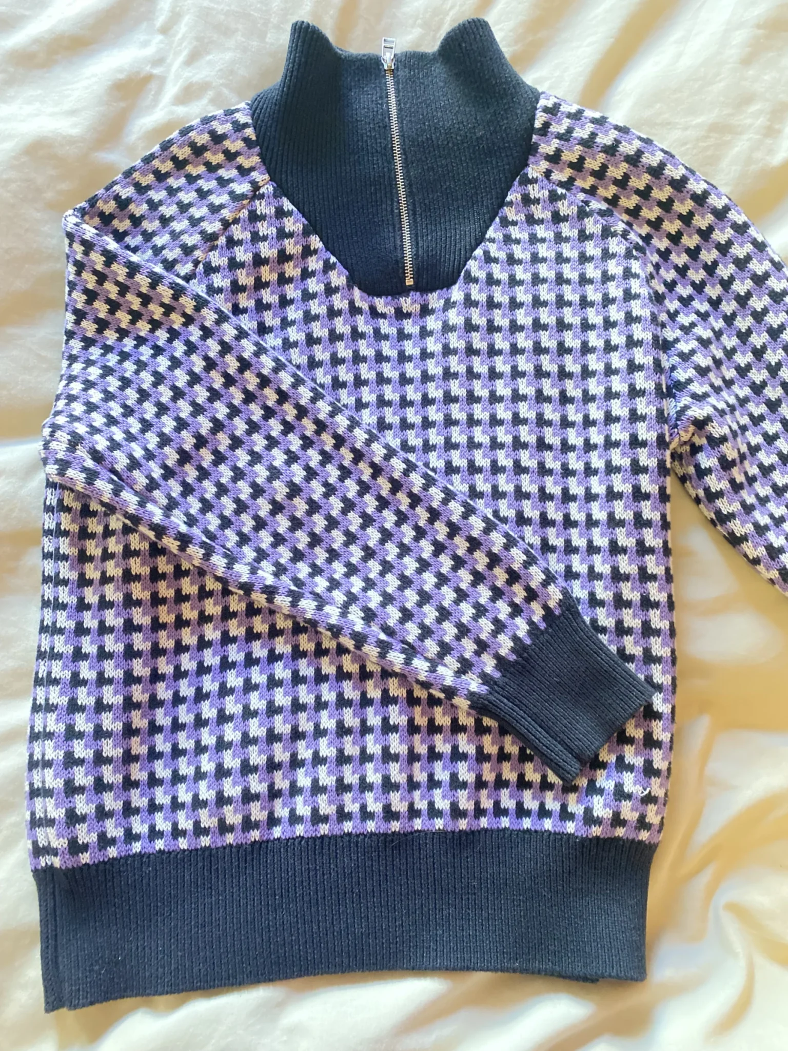 Image for Mauve, black and white jumper