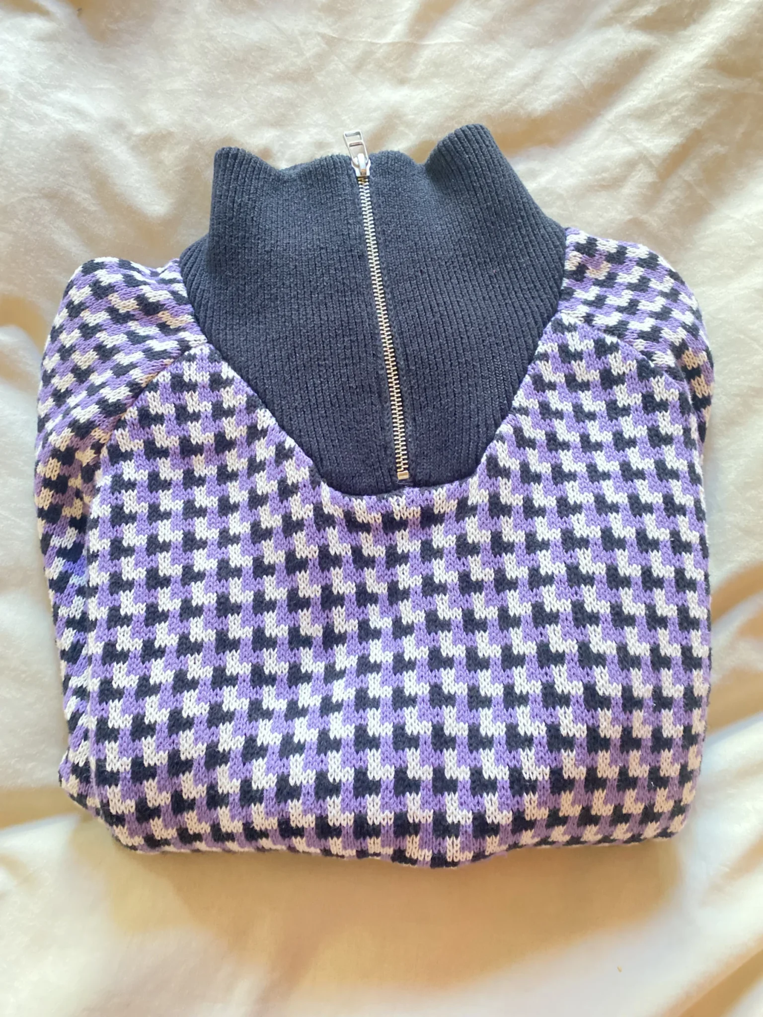 Image for Mauve, black and white jumper