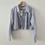 Featured thumbnail for Striped crop top with silver buttons