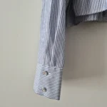 Thumbnail for Striped crop top with silver buttons