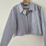 Thumbnail for Striped crop top with silver buttons