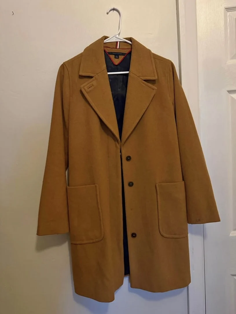 Camel-coloured mid-season coat Tommy Hilfiger seconde main