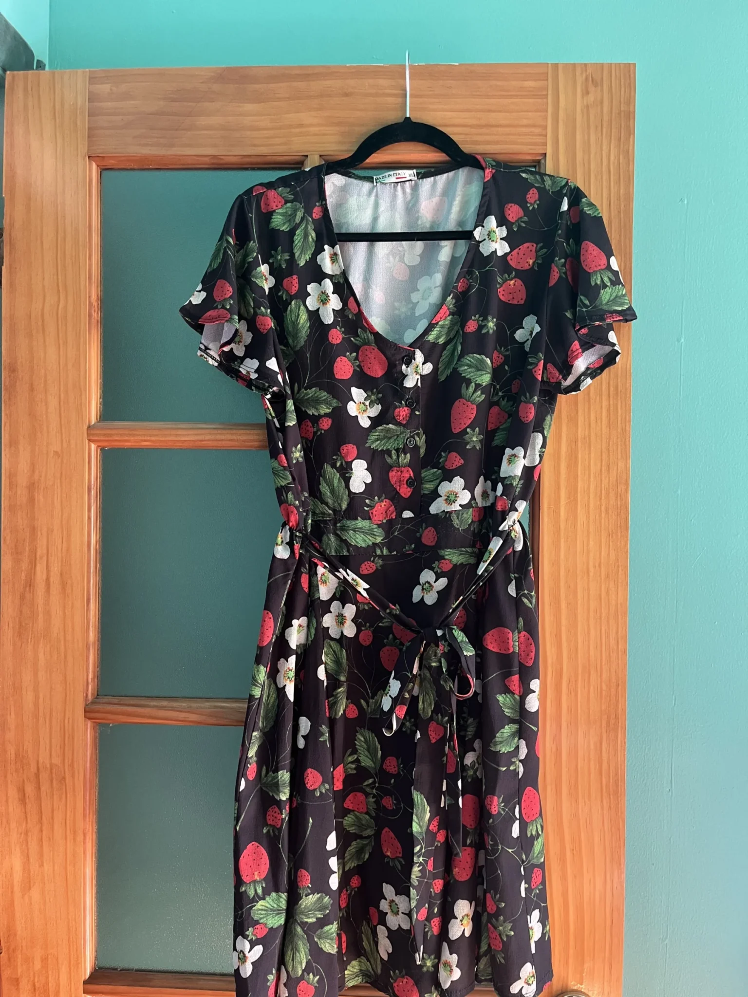 Featured image for Black Short Dress with Strawberries