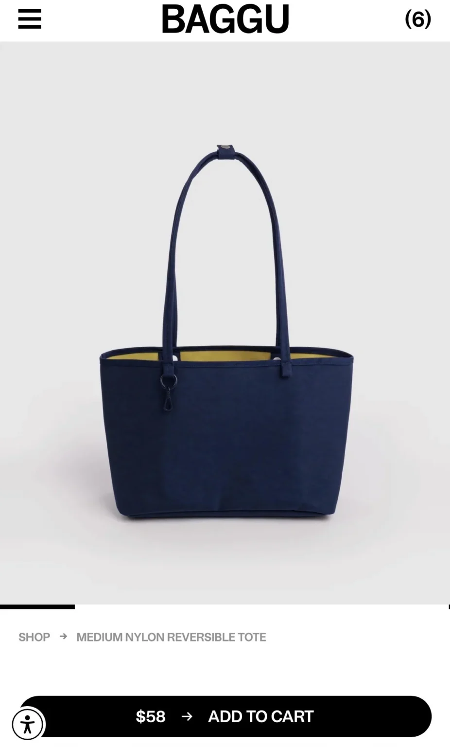 Image for Baggu Medium Reversible Nylon Tote