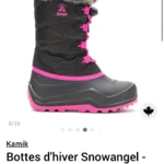 Thumbnail for Kamik girls’ winter boots, size 12 years