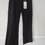 Thumbnail for Pantalon cargo noir à jambe large RFM (Royalty For Me)