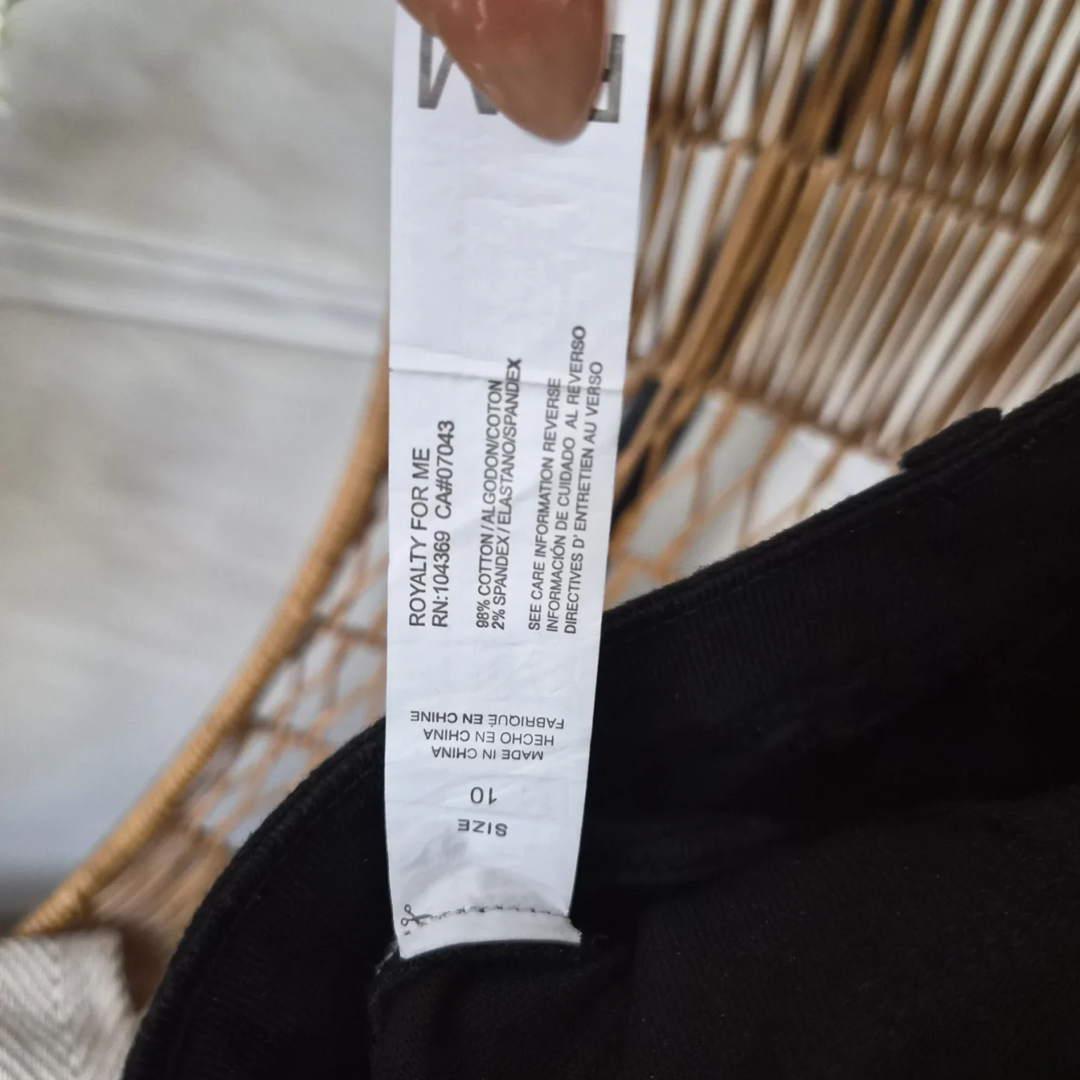 Image for Pantalon cargo noir à jambe large RFM (Royalty For Me)
