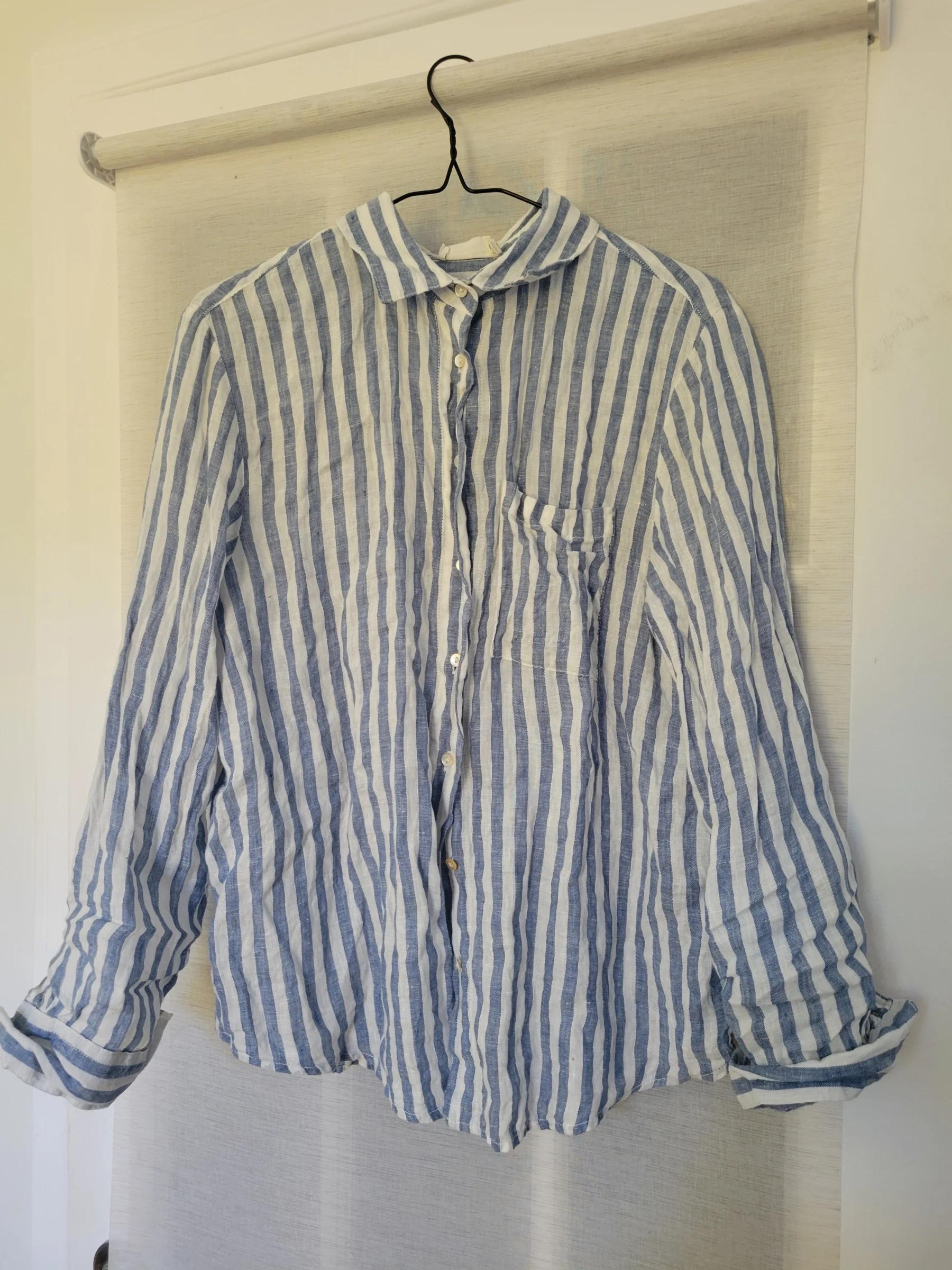 Blue striped linen shirt Monoprix Femmes seconde main