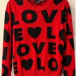 Featured thumbnail for Red and black Love Moschino jumper – Featuring a ‘LOVE’ print and hearts