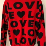 Thumbnail for Red and black Love Moschino jumper – Featuring a ‘LOVE’ print and hearts