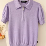 Featured thumbnail for Matinique – Polo en laine mérinos 100 % – Lilas – Taille M