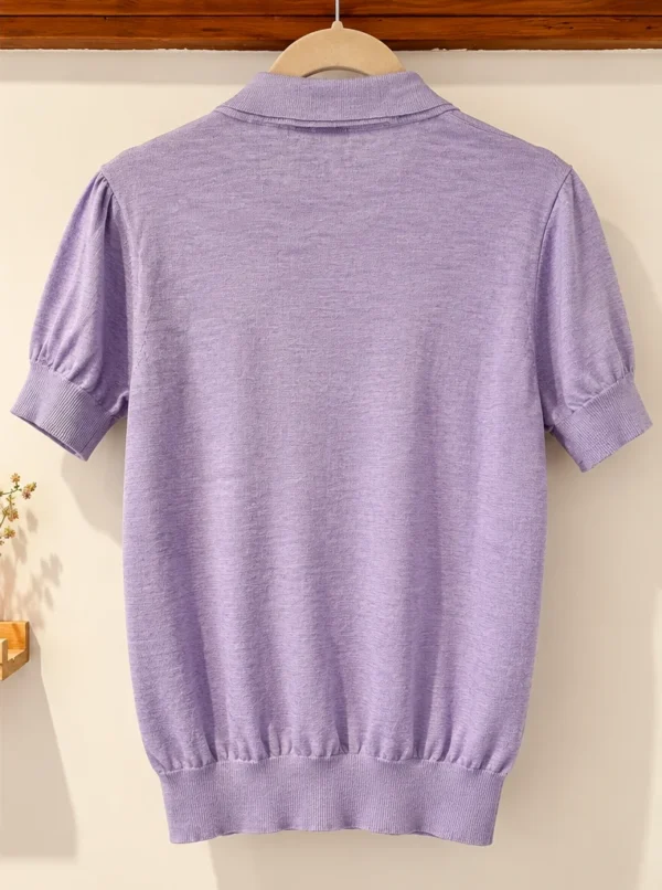 Image for Matinique – Polo en laine mérinos 100 % – Lilas – Taille M