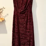 Featured thumbnail for Lino Catalano | Long dress by a Montreal designer in burgundy devoré velvet – Vintage, made in Canada – Size 8