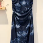 Featured thumbnail for Rachel Zoe | Robe longue florale bleu marine – Drapé flatteur – Taille L