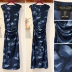 Thumbnail for Rachel Zoe | Robe longue florale bleu marine – Drapé flatteur – Taille L
