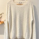 Featured thumbnail for John + Jenn cream jumper – Textured knit – Size M