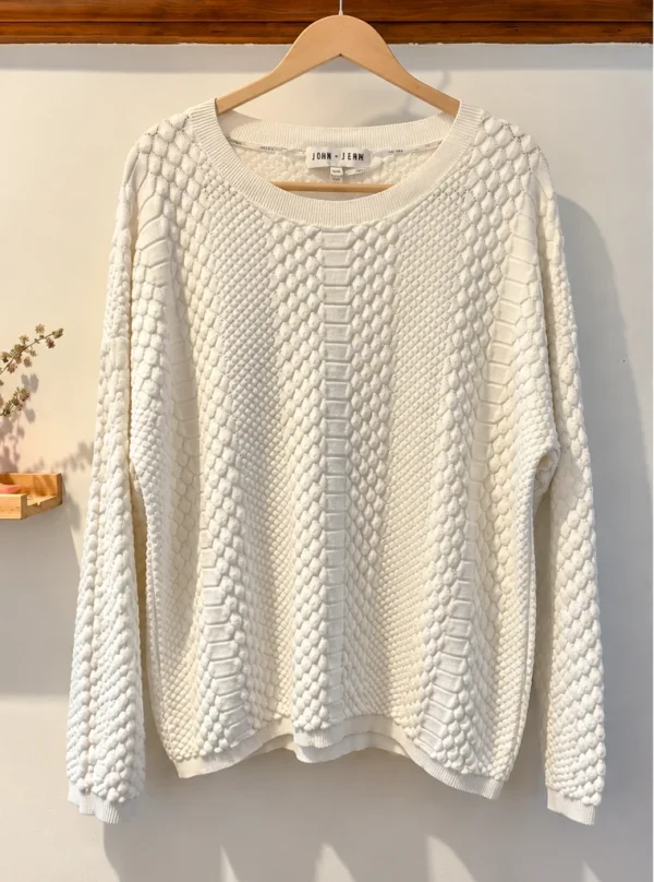 Featured image for John + Jenn cream jumper – Textured knit – Size M