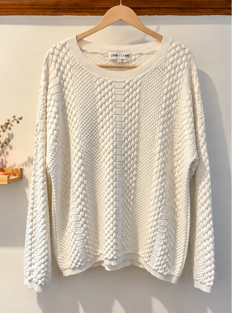 John + Jenn cream jumper – Textured knit – Size M *Other seconde main