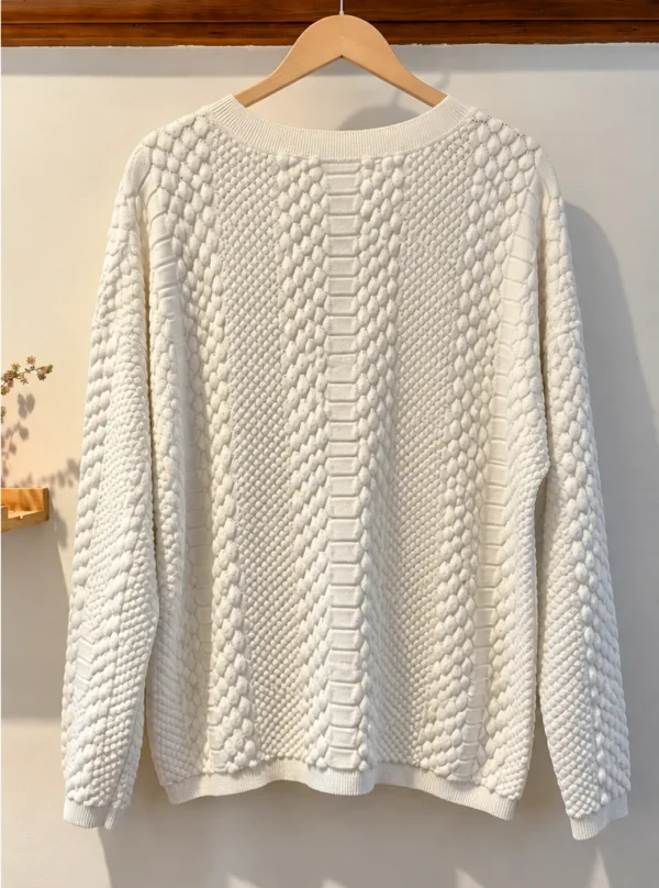 Image for John + Jenn cream jumper – Textured knit – Size M