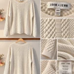 Thumbnail for John + Jenn cream jumper – Textured knit – Size M