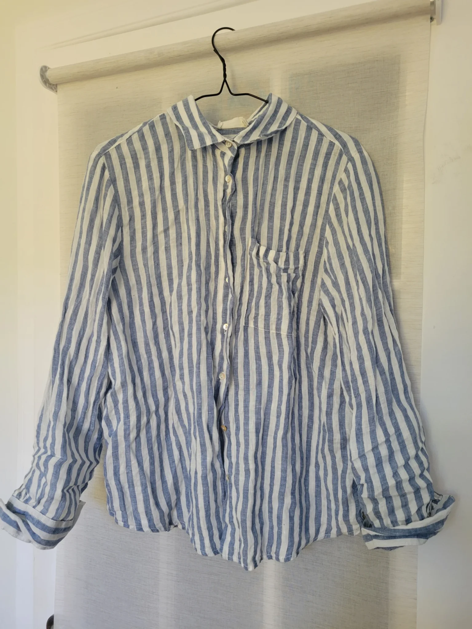 Image for Blue striped linen shirt