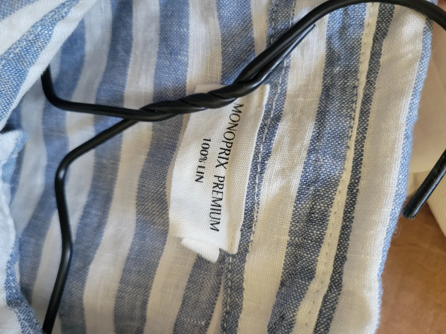 Image for Blue striped linen shirt