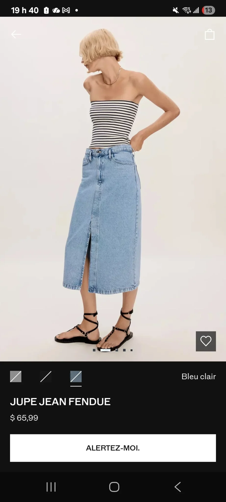 Image for Mid-length denim skirt