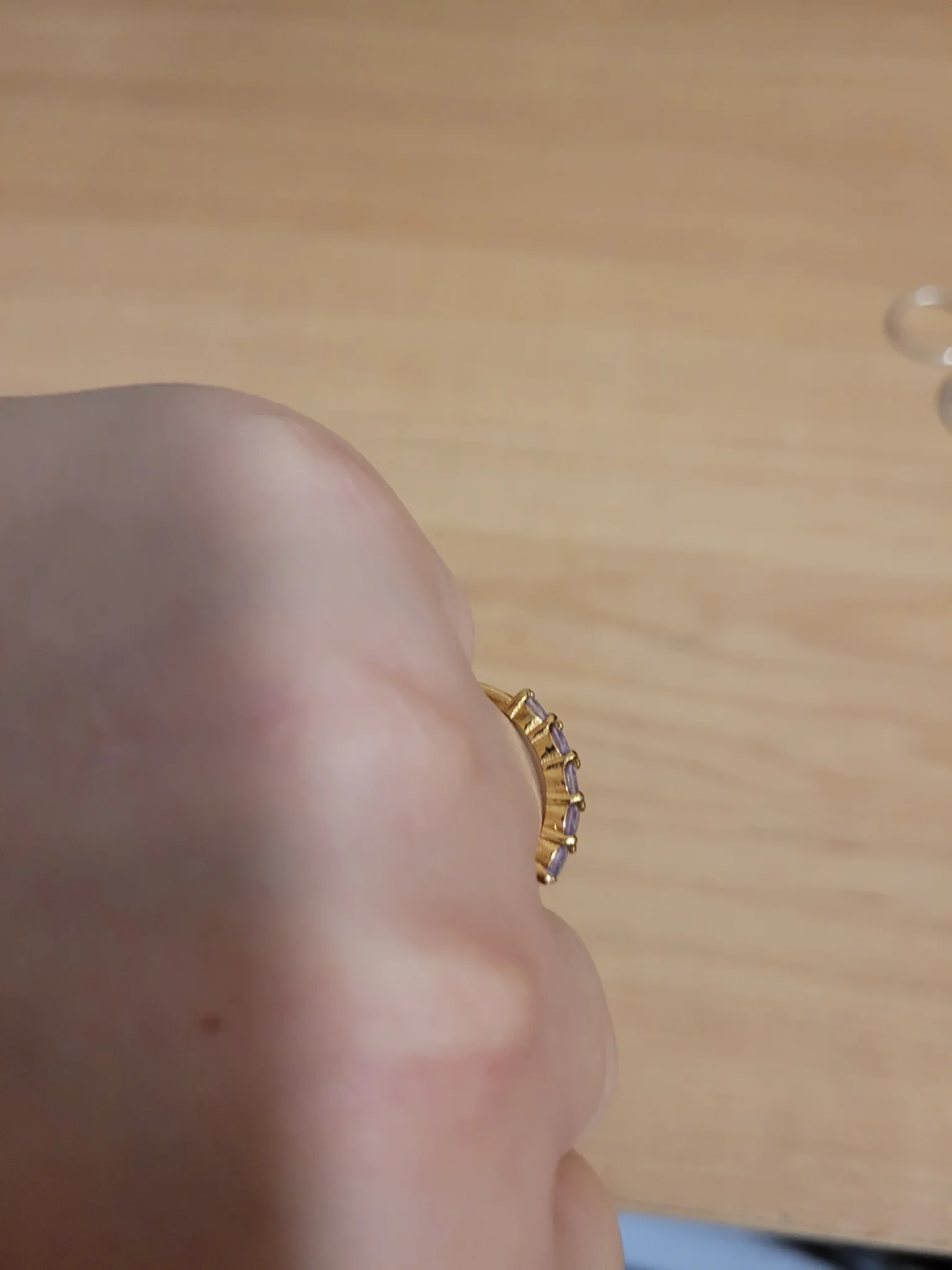 Image for Twenty Compass Gem Ring in gold and lilac