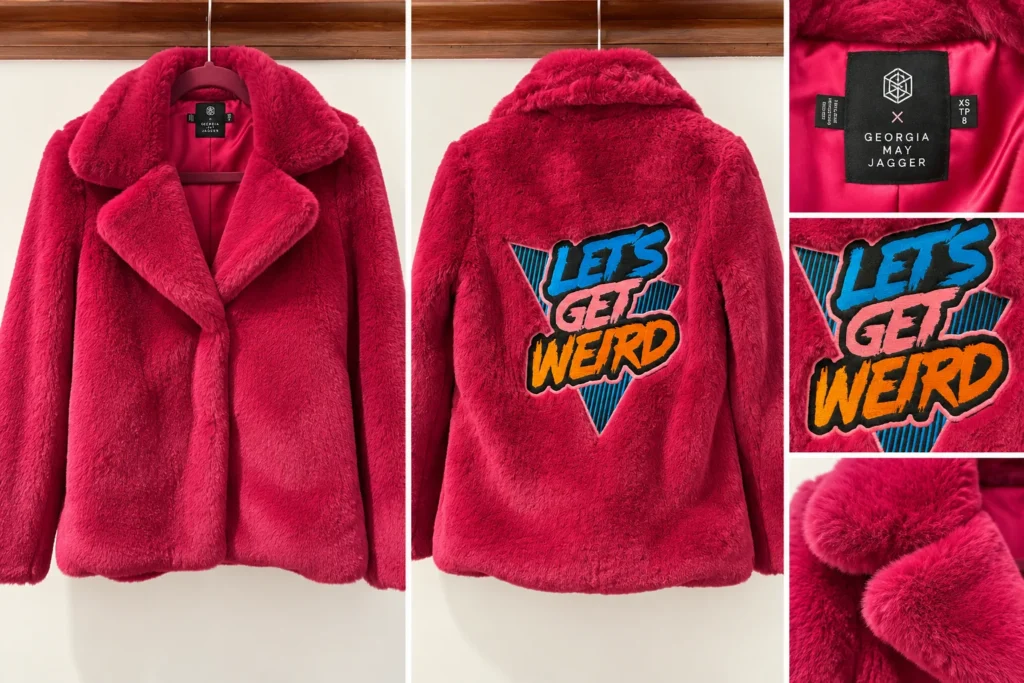 Image for VOLCOM x GEORGIA MAY JAGGER | 2018 capsule collection | Fuchsia coat, size XS 💗