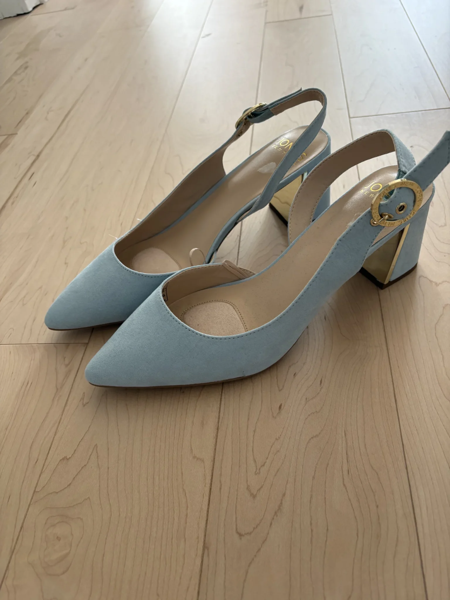 Featured image for New pale blue high-heeled shoes by Jones New York