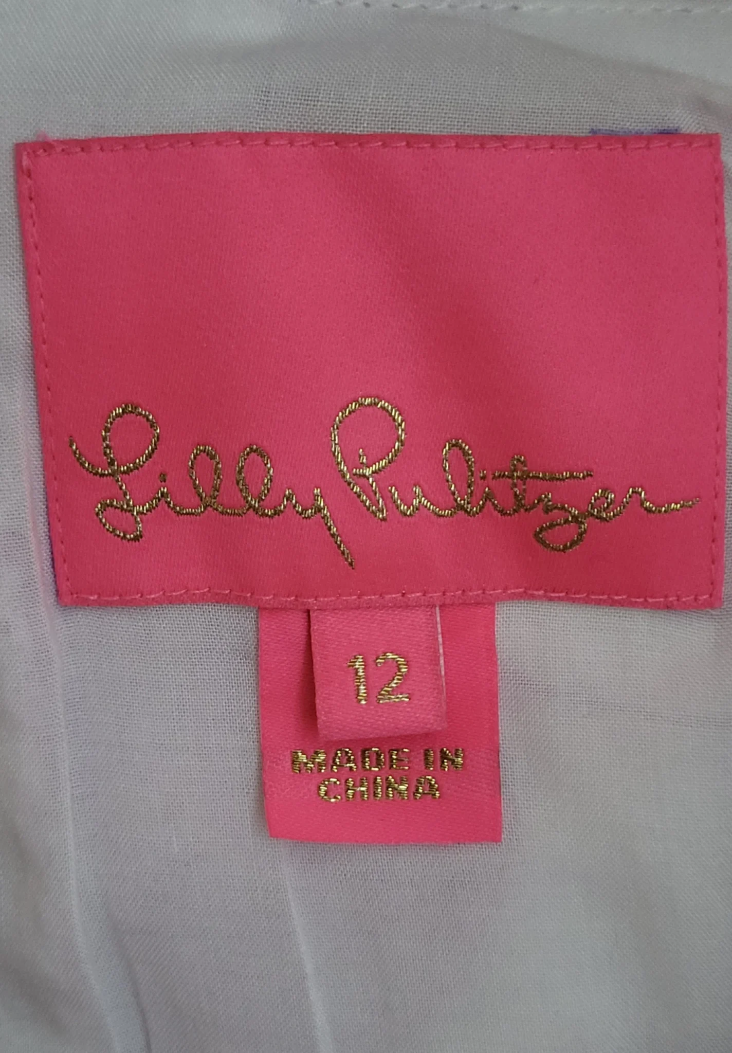 Image for Robe Lilly Pulitzer Sabrinah Rose mauve et blanche taille 12