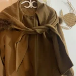Thumbnail for Manteau écharpe/cape vintage en laine Thunder Bay – Style unique (Taille L)