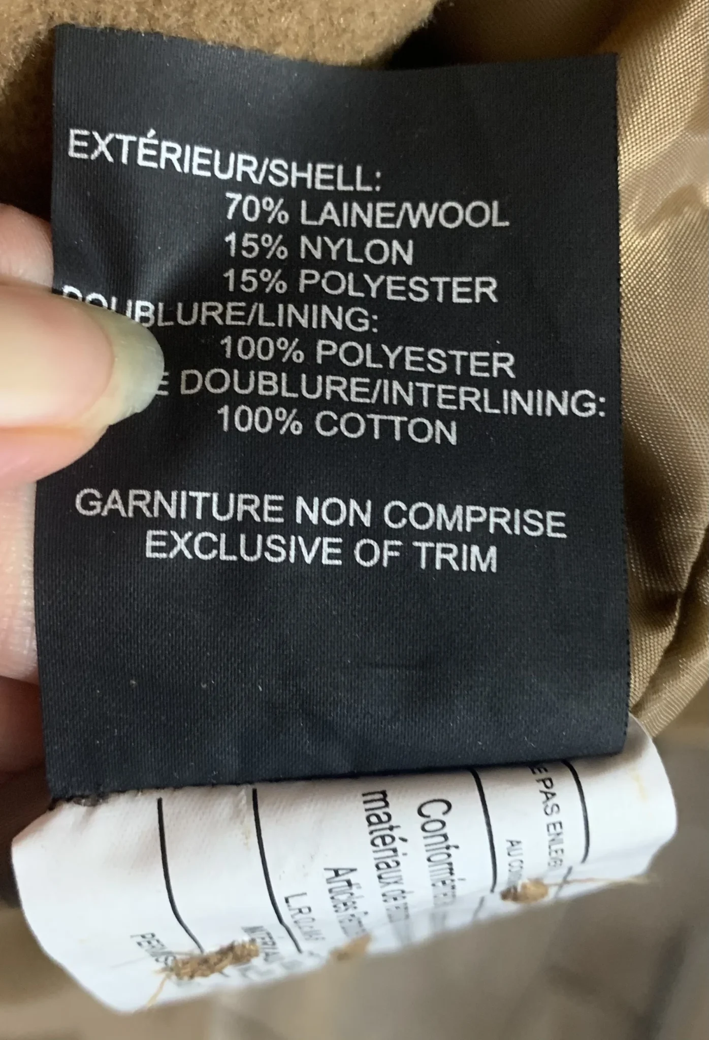 Image for Manteau écharpe/cape vintage en laine Thunder Bay – Style unique (Taille L)