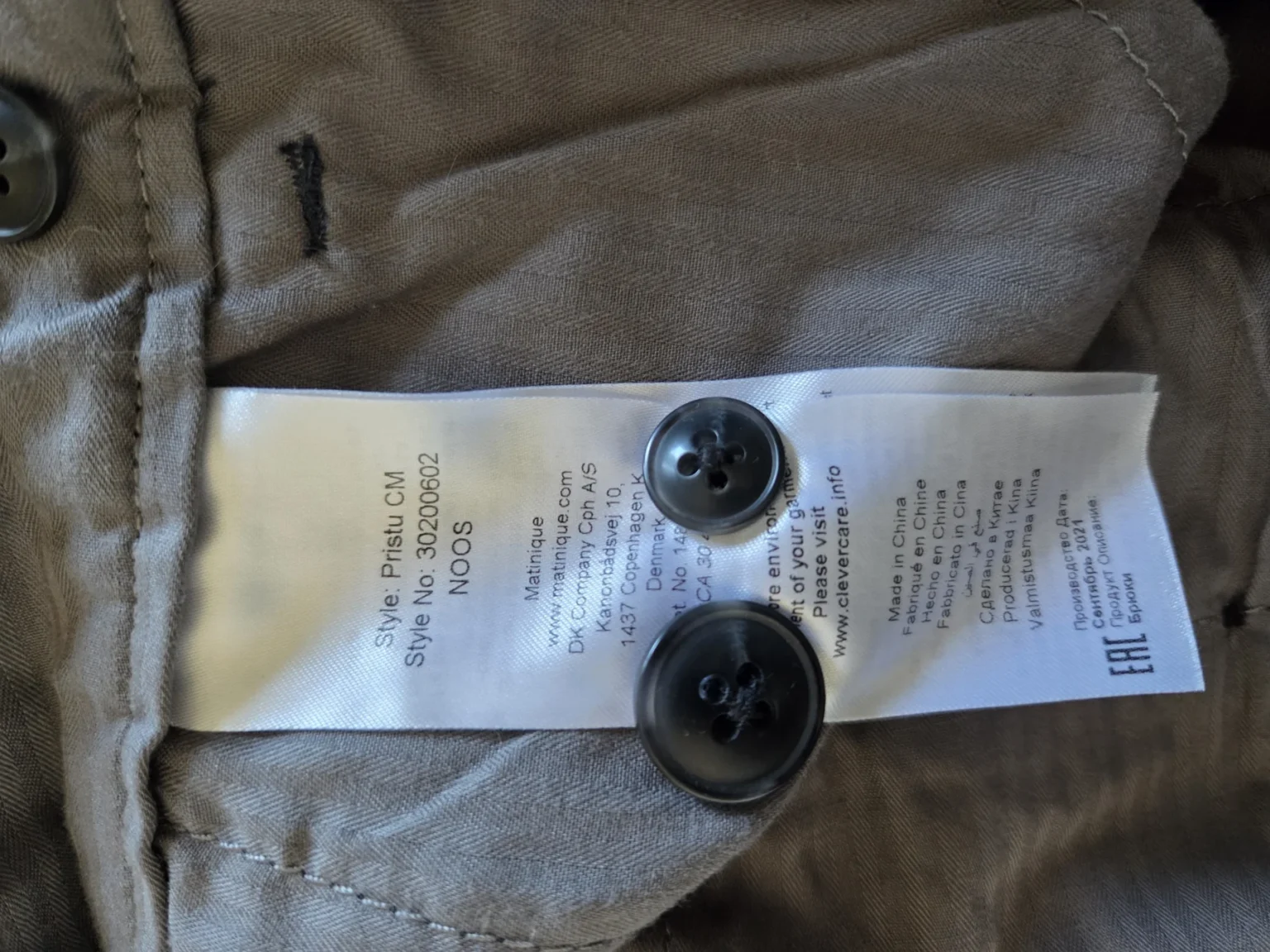 Image for Pantalon chino Pristu CM de Matinique *neuf*