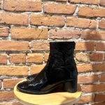 Thumbnail for Bottes à talon haut L’intervalle cuir vernis noir