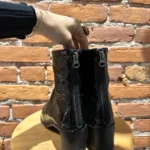 Thumbnail for Bottes à talon haut L’intervalle cuir vernis noir