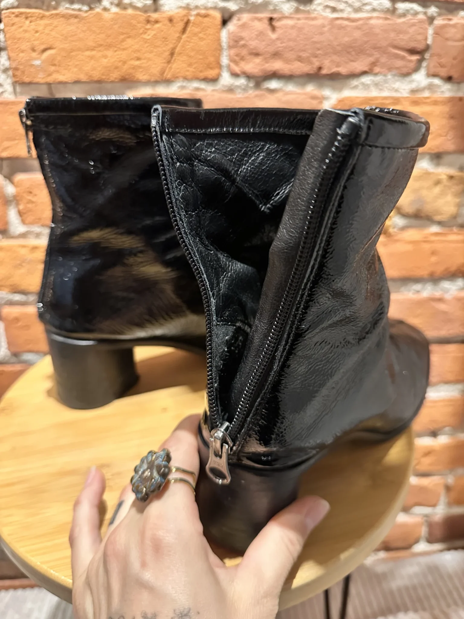 Image for Bottes à talon haut L’intervalle cuir vernis noir
