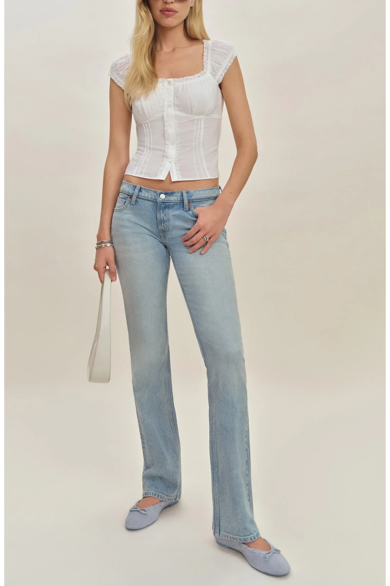 Image for Jean Reformation x Devon Lee Carlson Kenny Low-Rise Bootcut Jeans, size 25