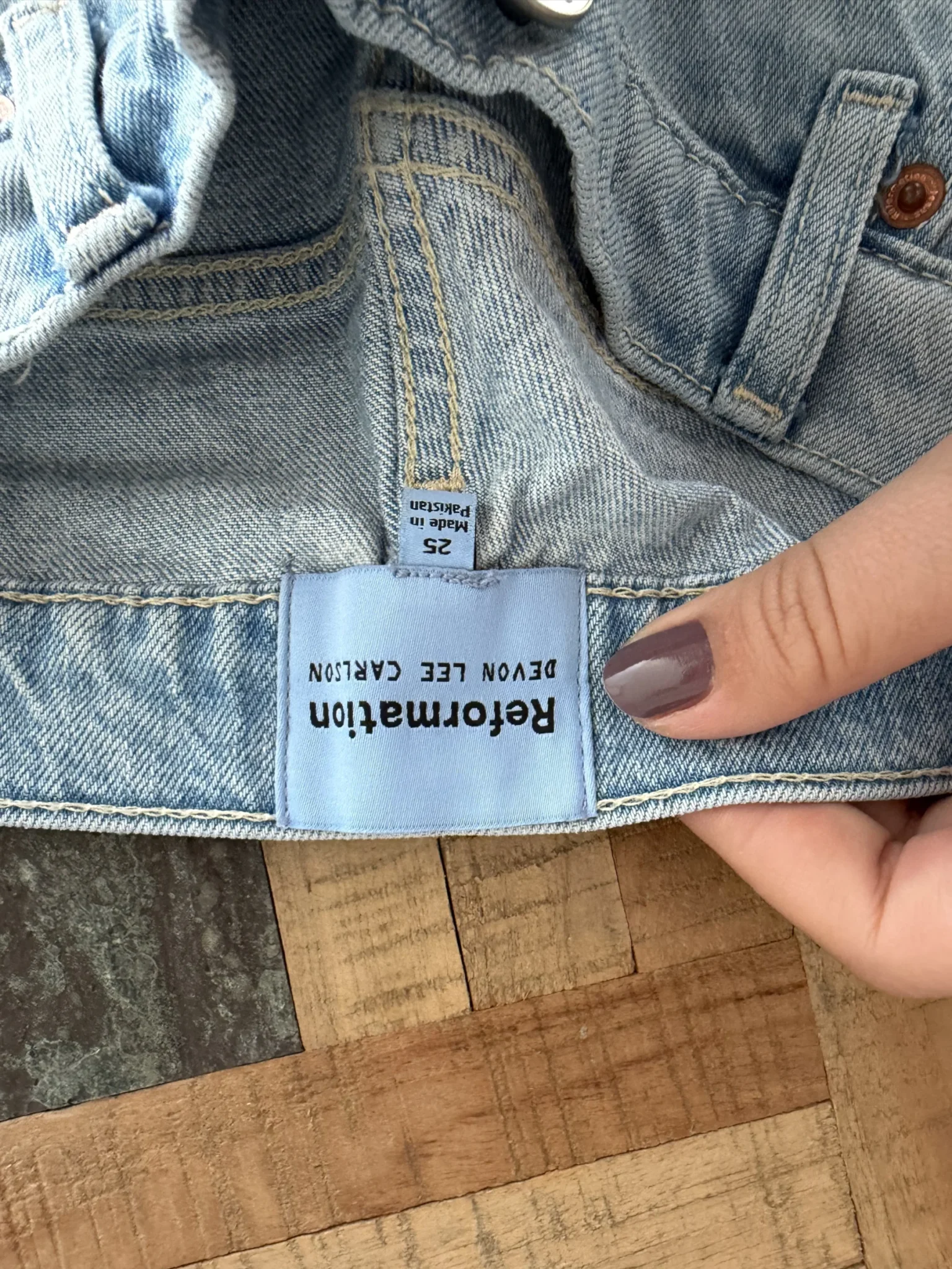 Image for Jean Reformation x Devon Lee Carlson Kenny Low-Rise Bootcut Jeans, size 25