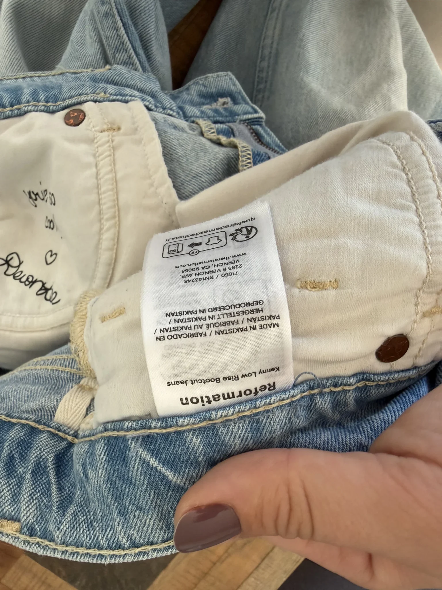 Image for Jean Reformation x Devon Lee Carlson Kenny Low-Rise Bootcut Jeans, size 25