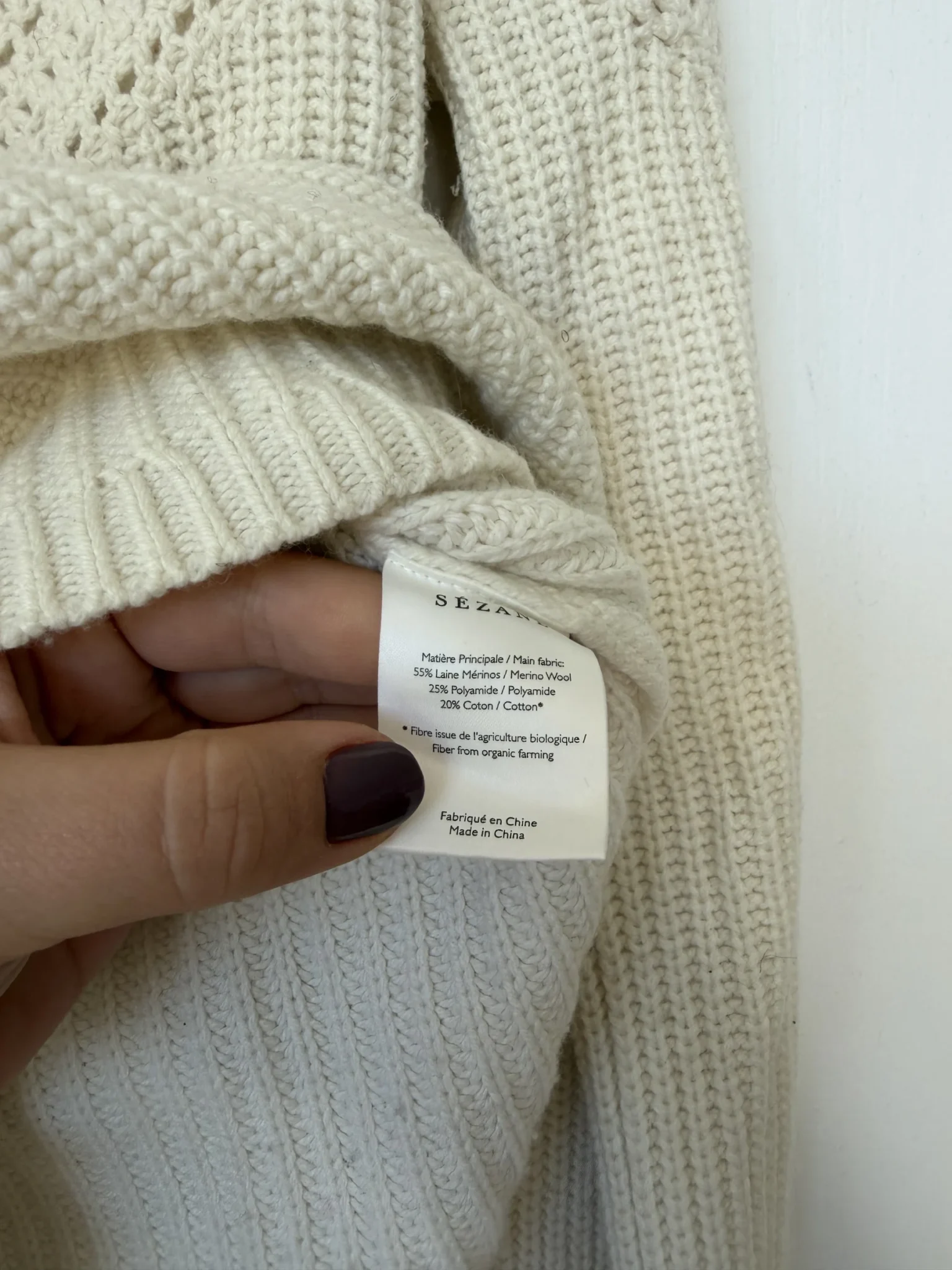 Image for Sézane Manon jumper, size S, ecru