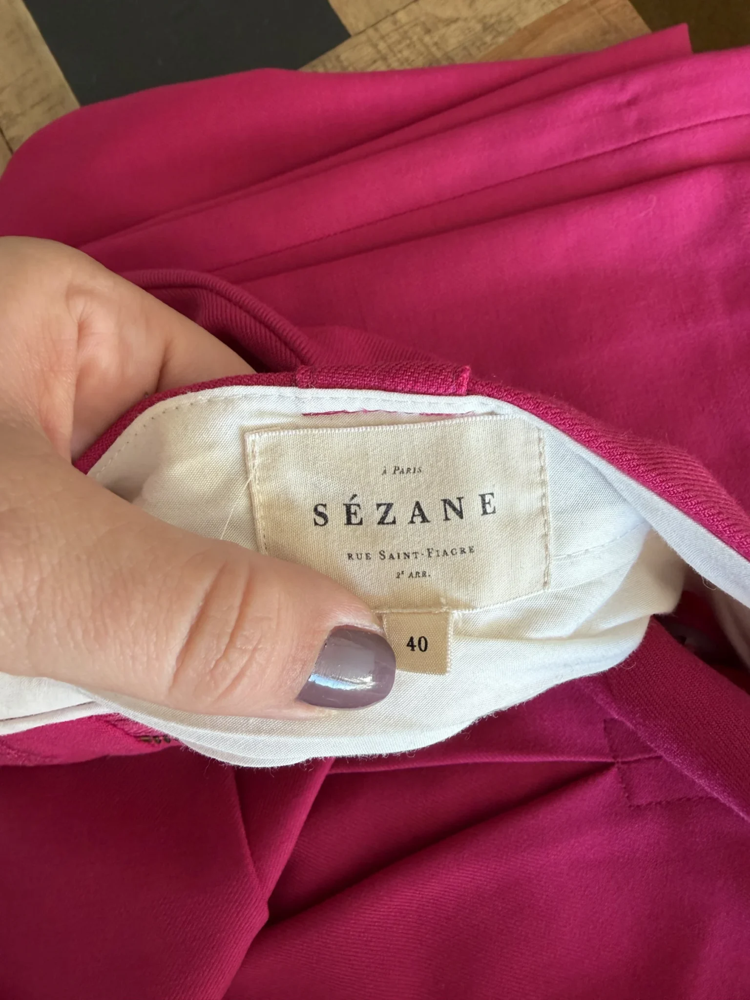 Image for Sézane ‘Théophile’ trousers, size 40, fuchsia pink