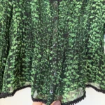 Thumbnail for Bash blouse, size XS, puff-sleeved, green and black